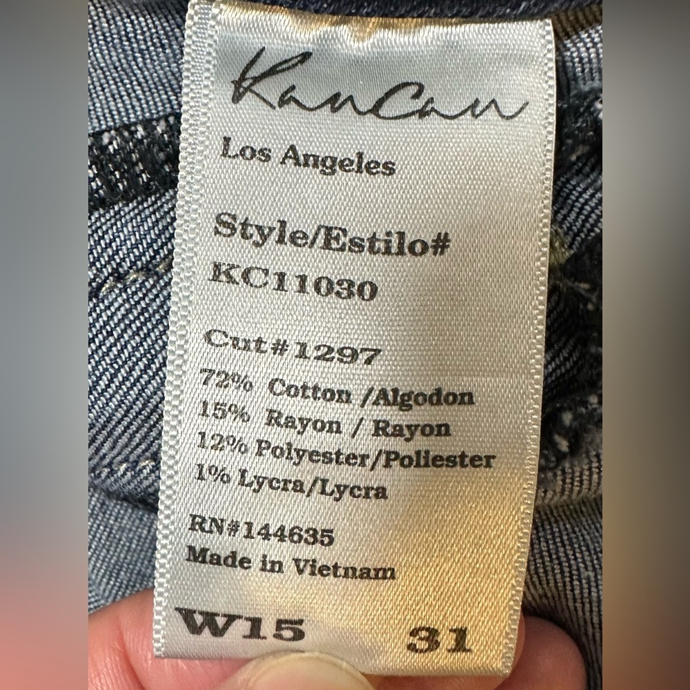 KanCan Jeans Womens SZ 31 Los Angeles Distressed Ankle Zipper Medium Wash Denim - Picture 7 of 11